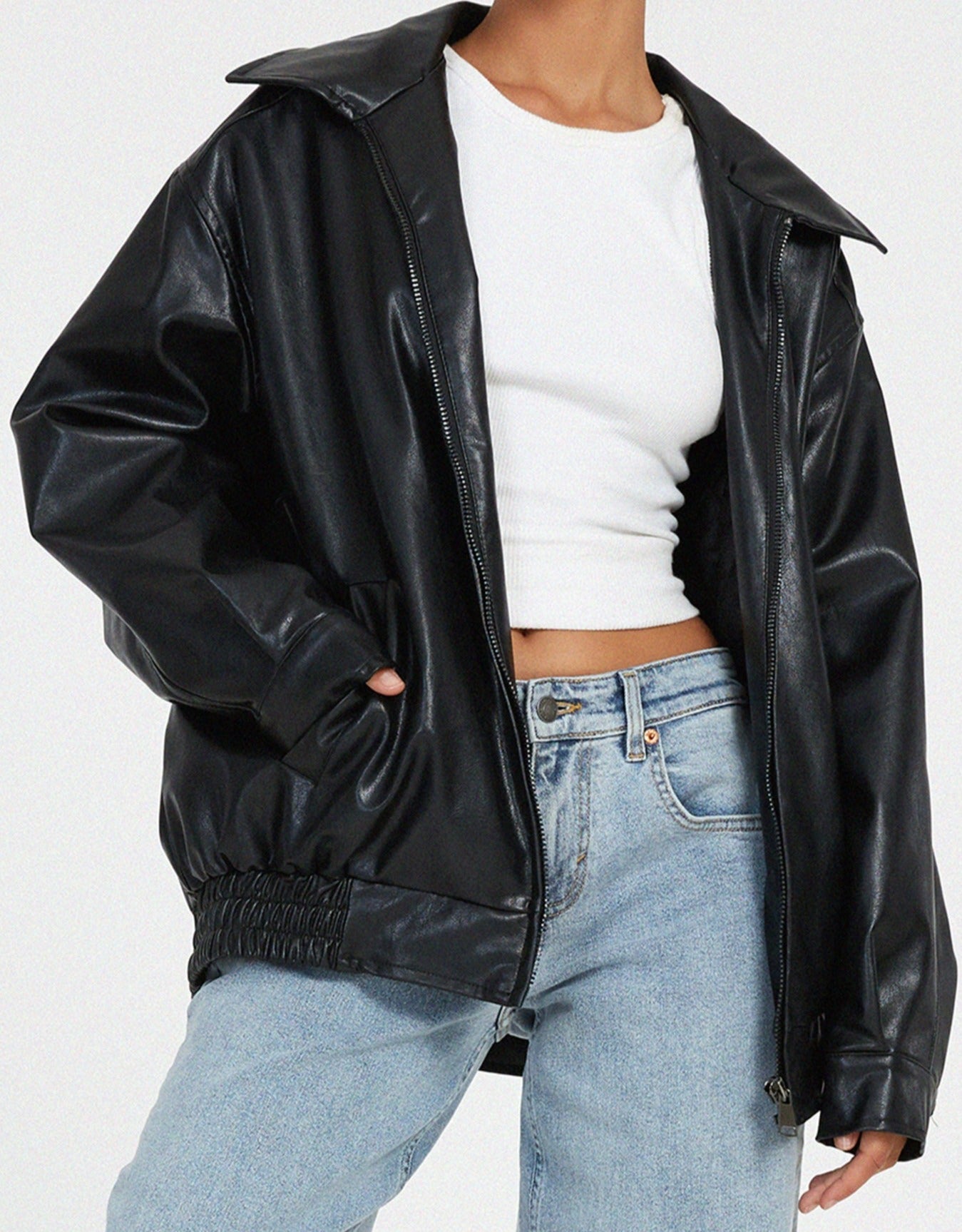 Jasmine | Classic Leather Jacket Casual PU Leather