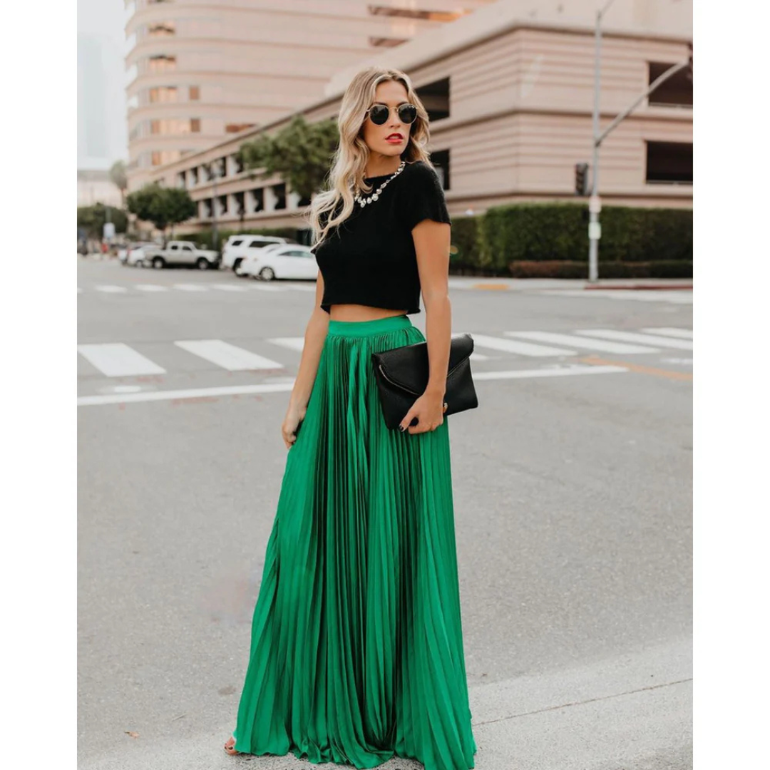Amber | Pleated Long Skirt
