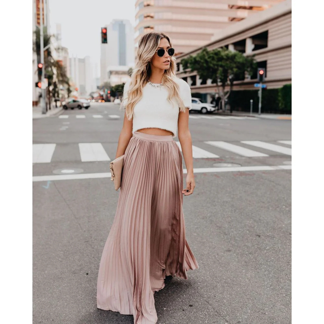 Amber | Pleated Long Skirt