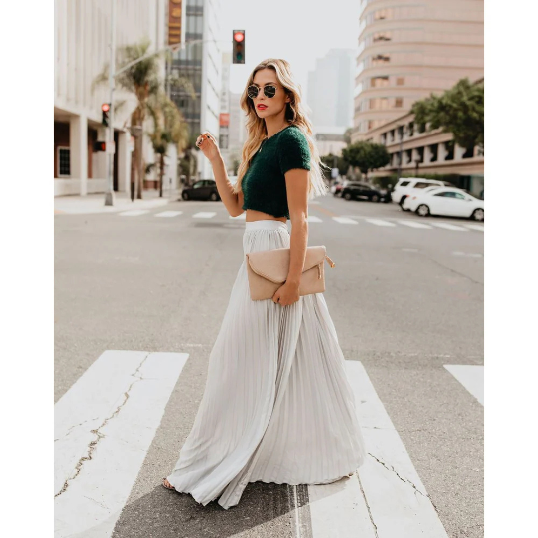 Amber | Pleated Long Skirt