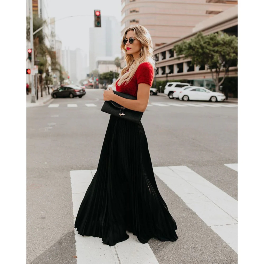 Amber | Pleated Long Skirt