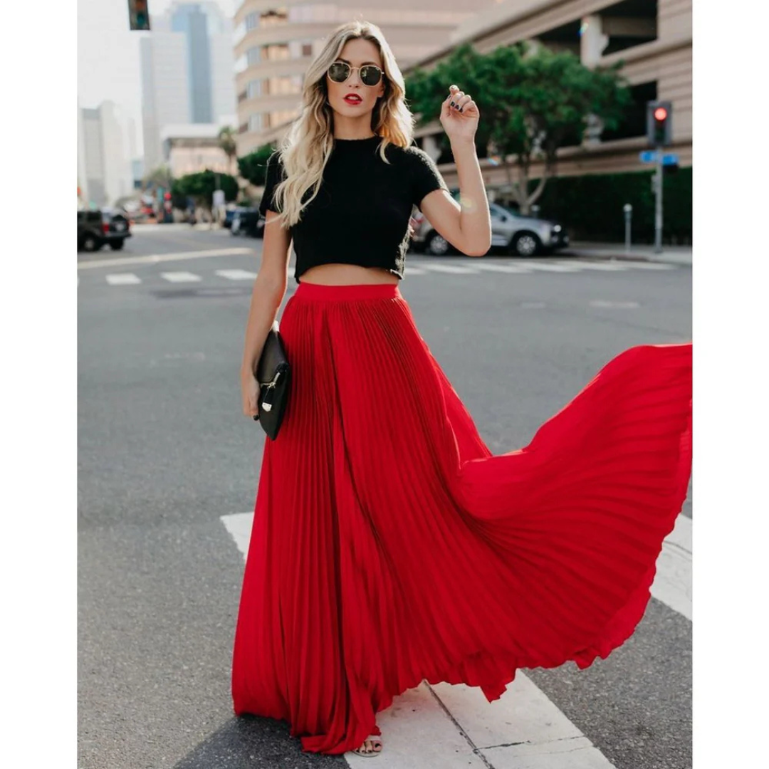 Amber | Pleated Long Skirt
