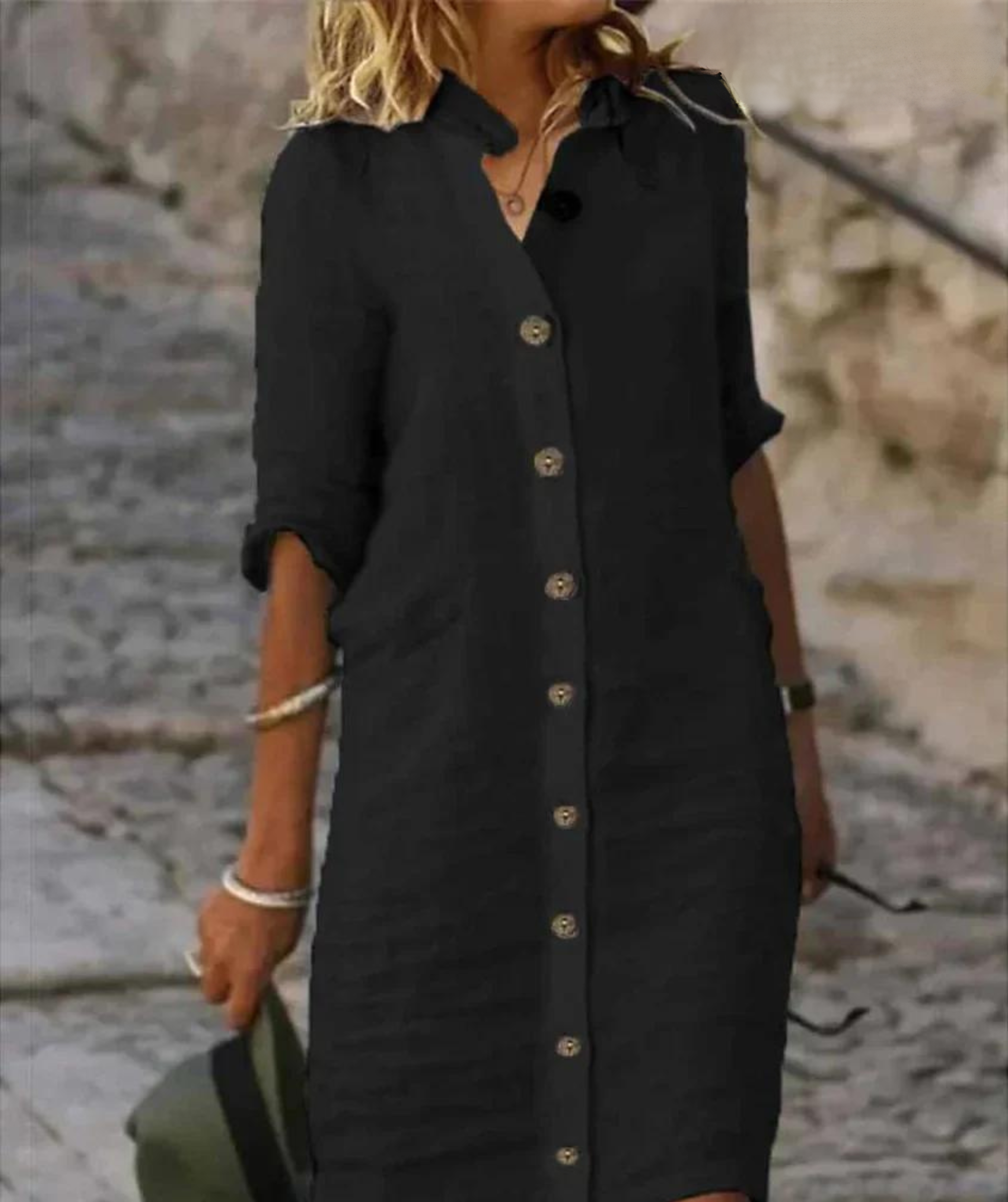 Elodie | Women’s Summer Button-Down Dress with Tailored Fit and Waist Tie Detail
