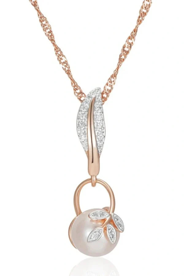 Natalie | Floral Pendant Gold Necklace