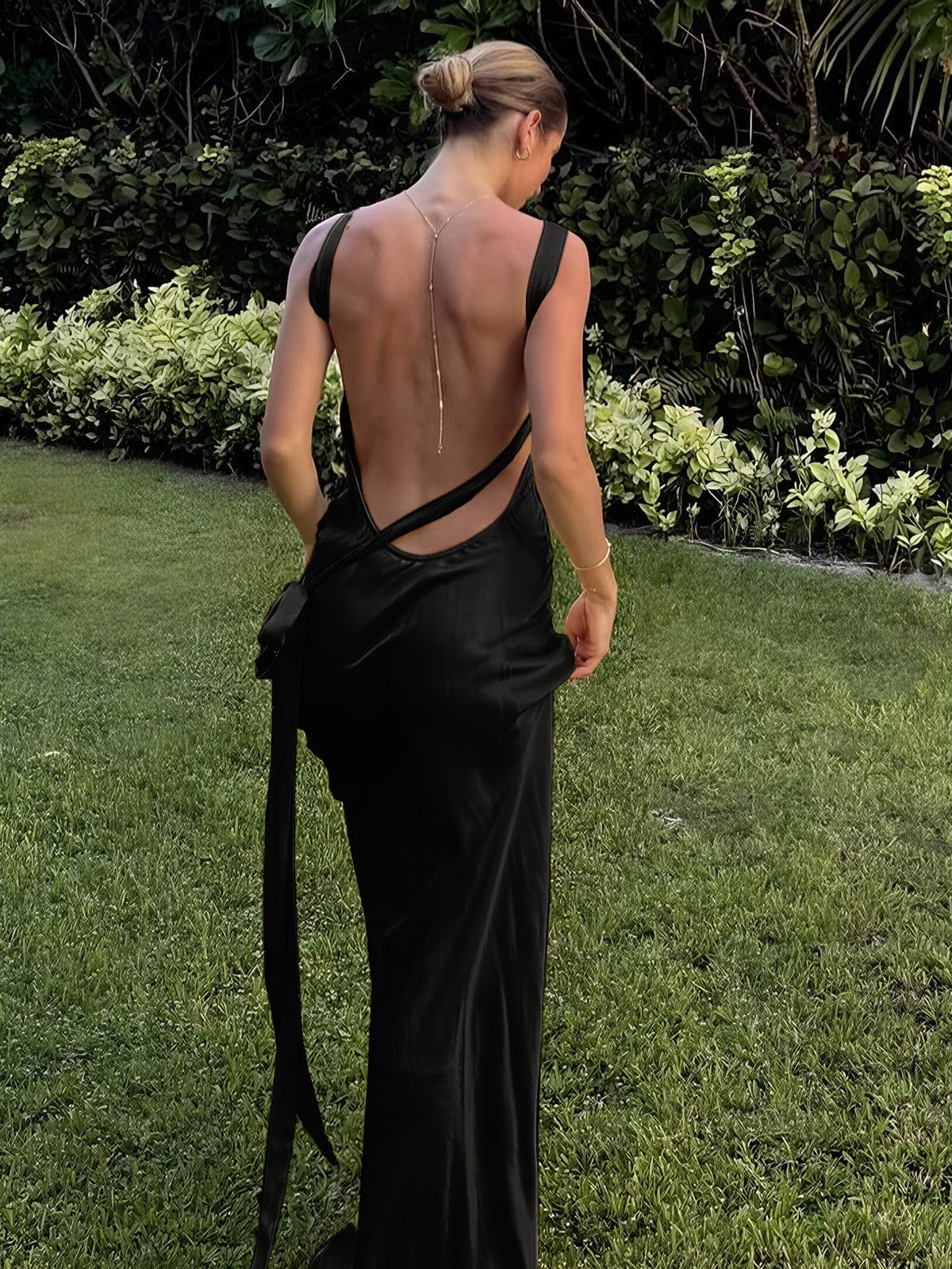 Bobbie | Women’s Satin Halter Maxi Dress with Contoured Bodice & Luxe Draping