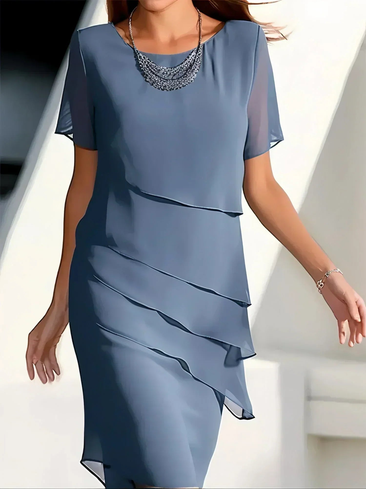 Eloise | Women’s Elegant Slimming Midi Dress with Flattering Fit and Seamless Design