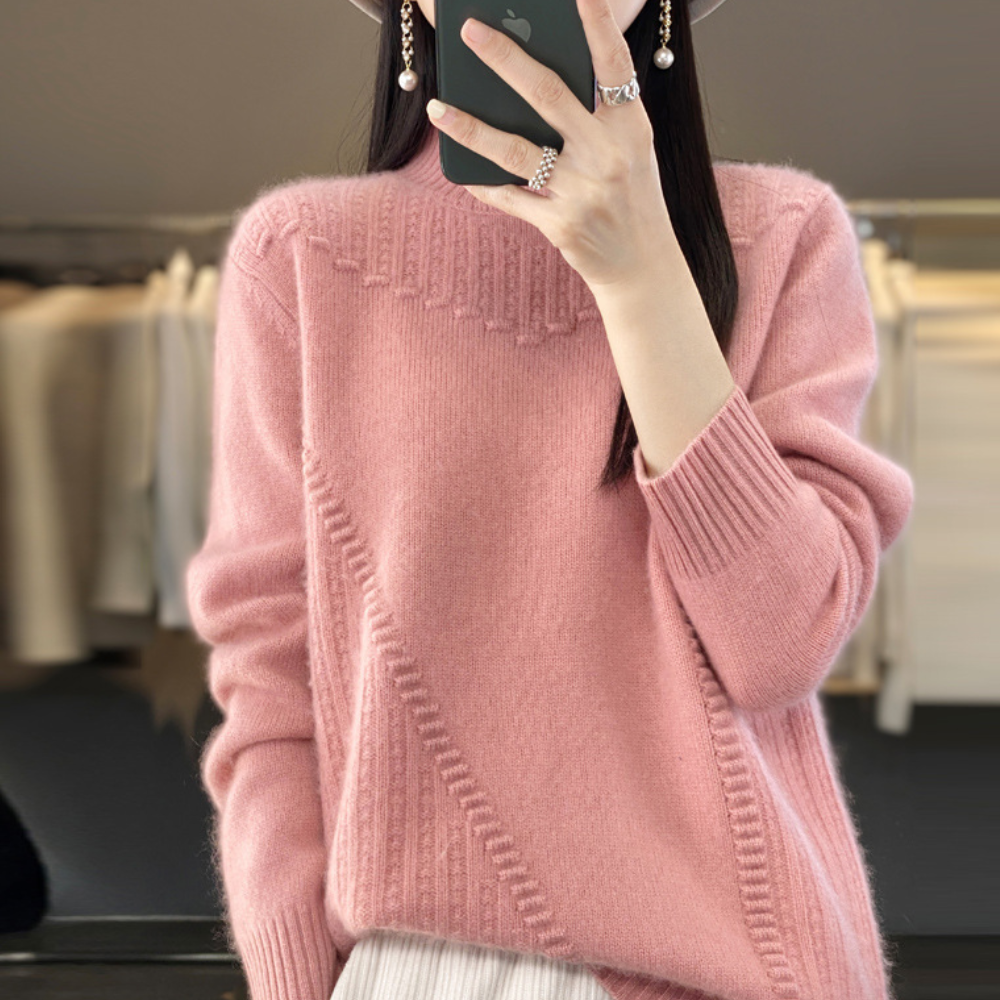 Rose | Soft Knit Sweater with Diagonal Stitch