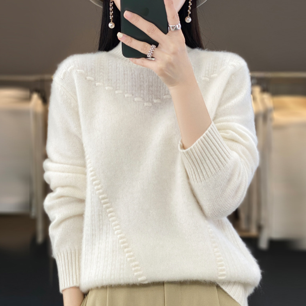 Rose | Soft Knit Sweater with Diagonal Stitch