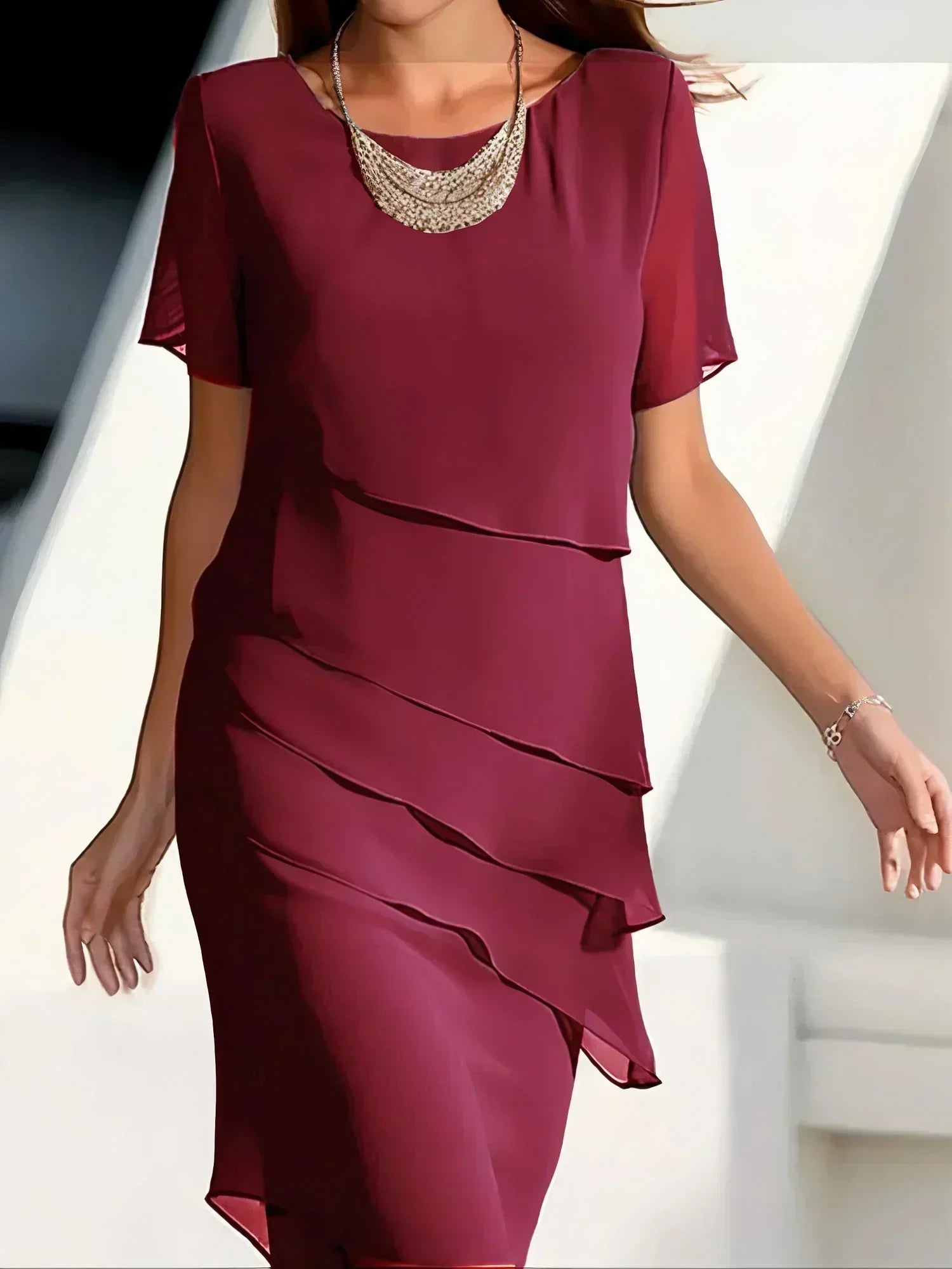 Eloise | Women’s Elegant Slimming Midi Dress with Flattering Fit and Seamless Design