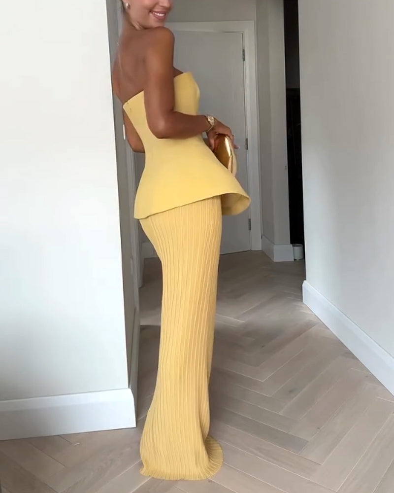 Audrey | Women’s Strapless Maxi Dress with Flowing Silhouette for Formal Events