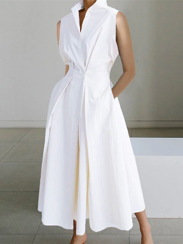 Lyla | Women’s Tailored Shirt-Collar Midi Dress with Timeless Elegance