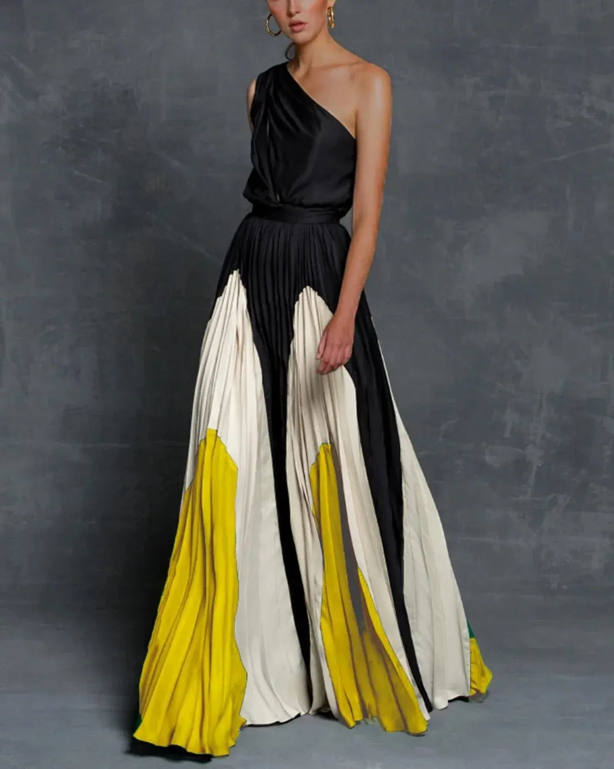 Eliza | Women’s One‑Shoulder Floral Maxi Dress with Tiered Flowing Silhouette