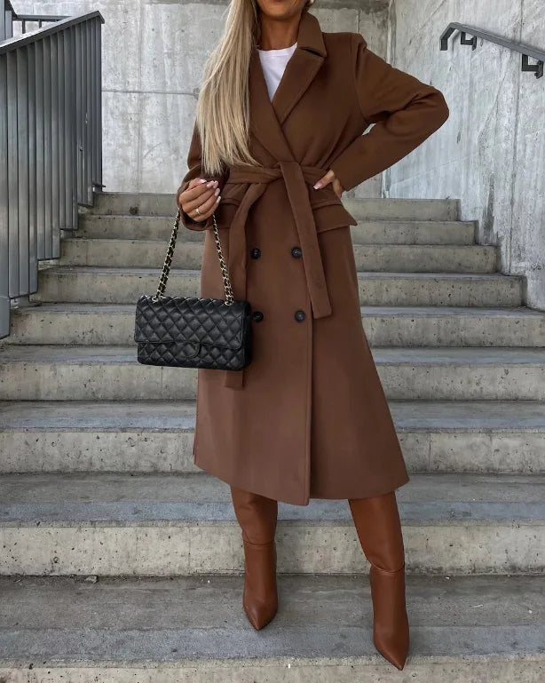 Olive | Women Timeless Double-Breasted Wool Coat