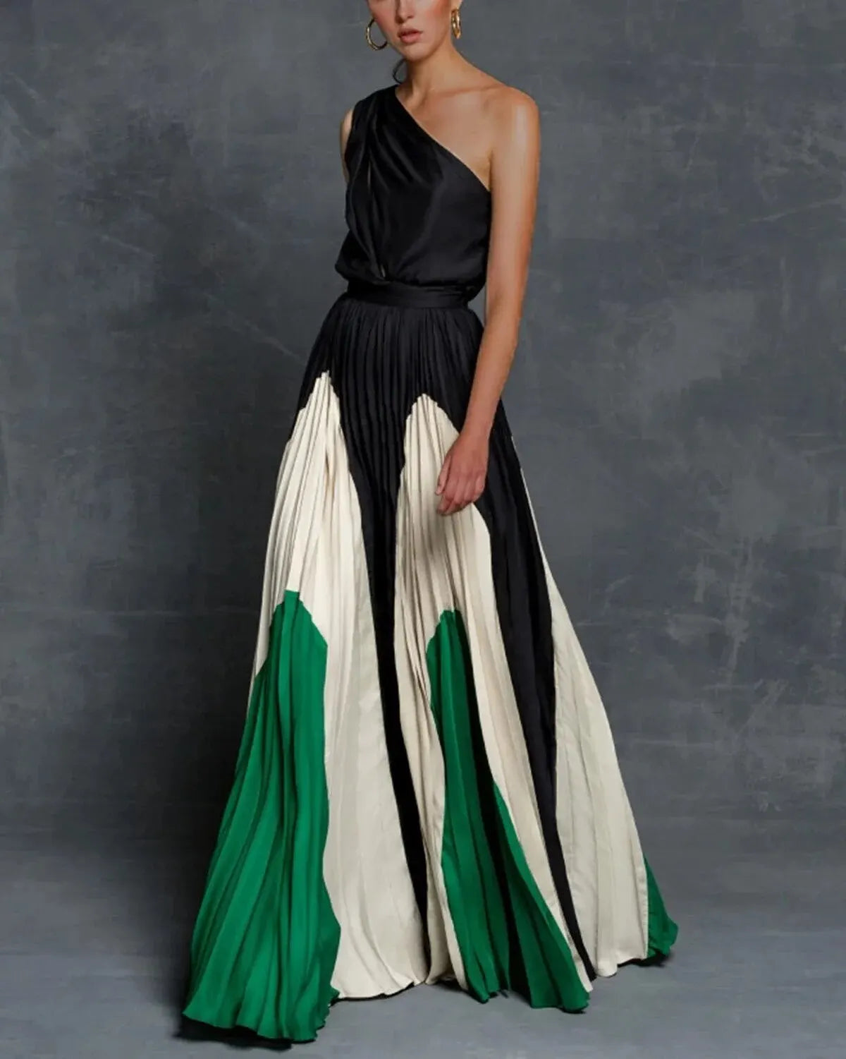 Eliza | Women’s One‑Shoulder Floral Maxi Dress with Tiered Flowing Silhouette
