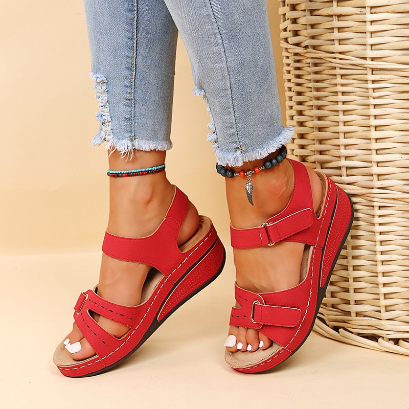 Harper | Women's Soft Sole Wedge Sandals with Adjustable Strap