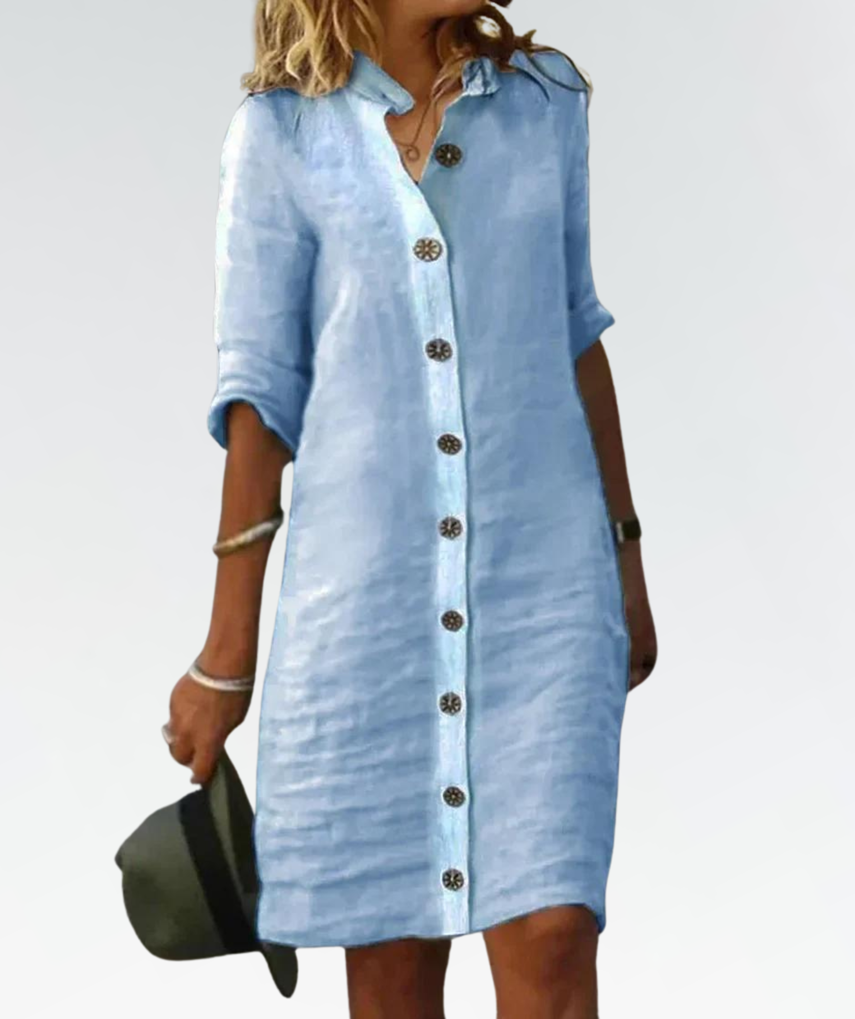 Elodie | Women’s Summer Button-Down Dress with Tailored Fit and Waist Tie Detail