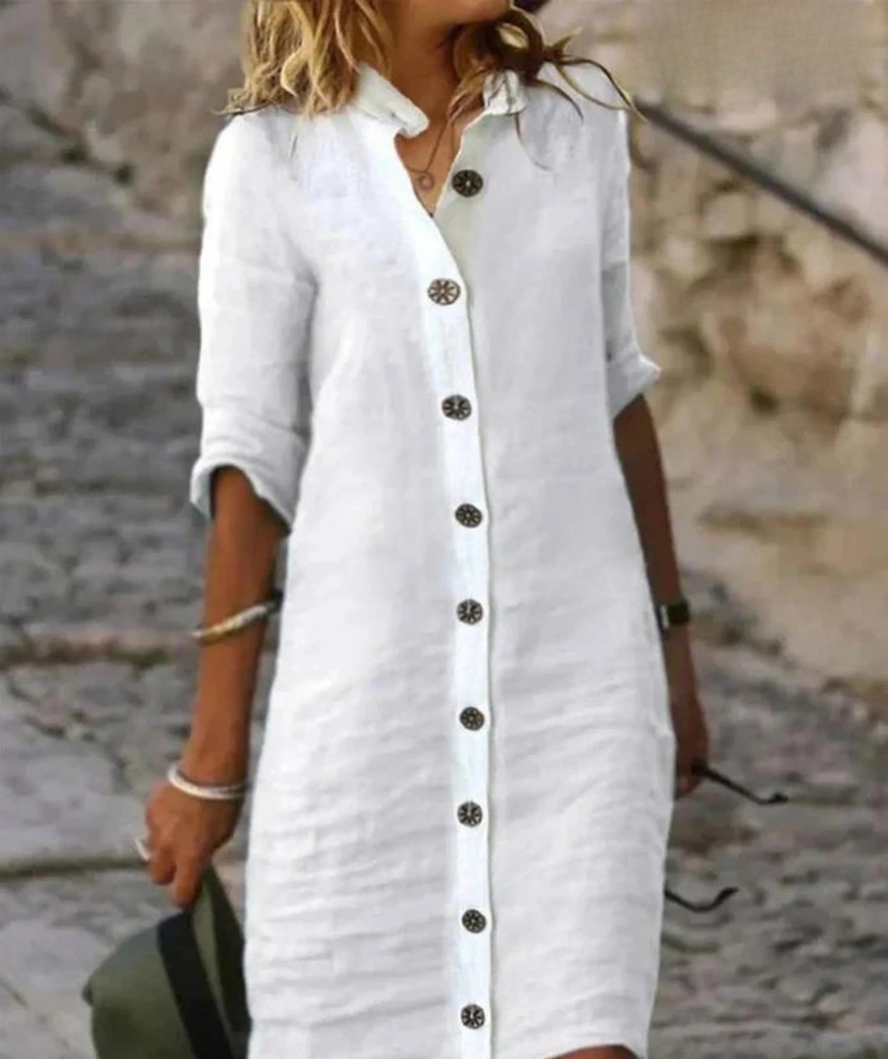 Elodie | Women’s Summer Button-Down Dress with Tailored Fit and Waist Tie Detail