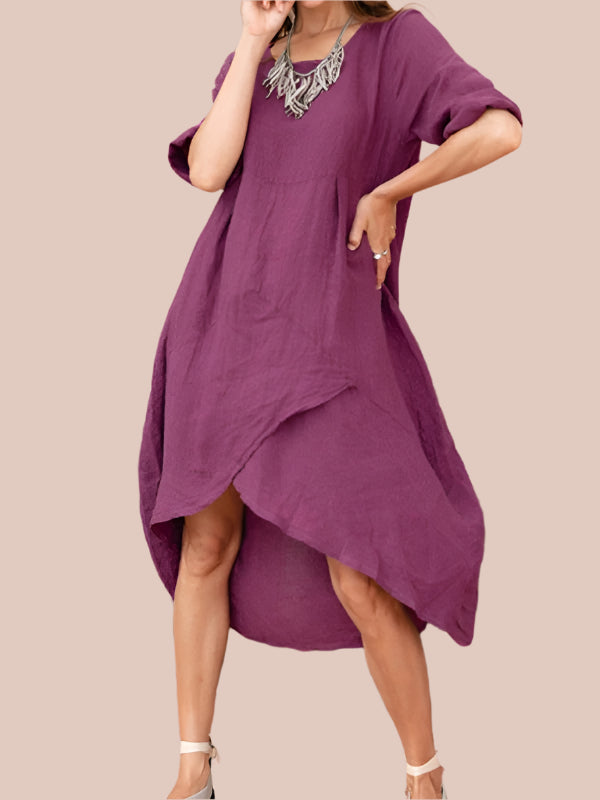 Erica | Asymmetrical Hem Midi Dress