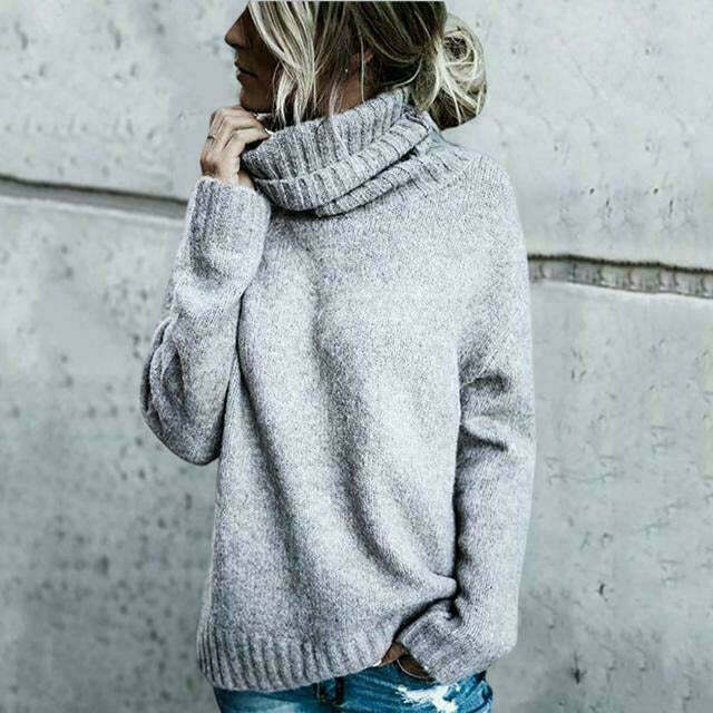 Delilah | Women’s Long Sleeves Oversized Turtleneck Sweater