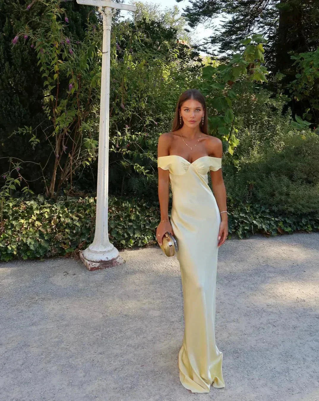 Harper | Off Shoulder Yellow Maxi Dress