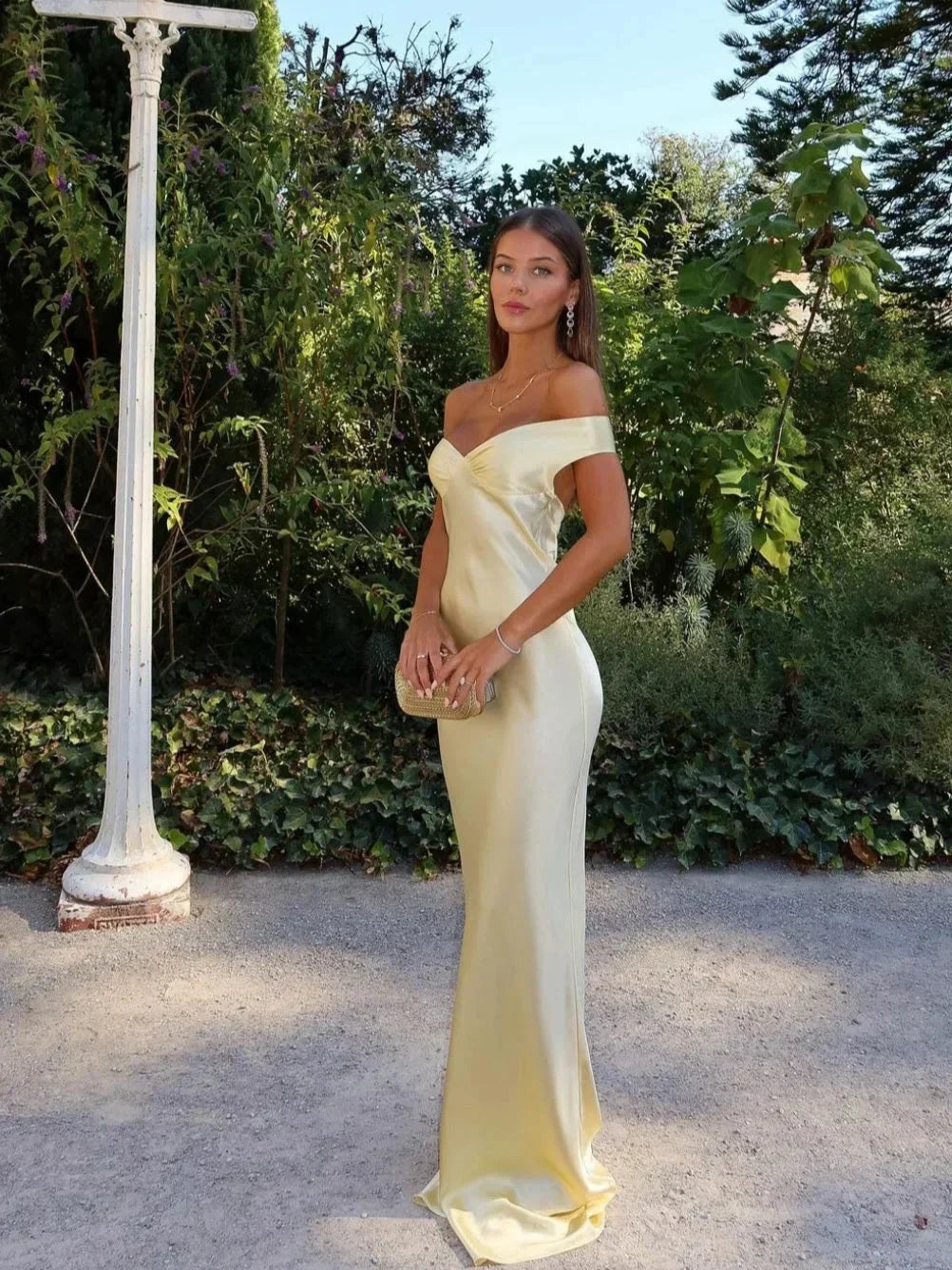 Harper | Off Shoulder Yellow Maxi Dress