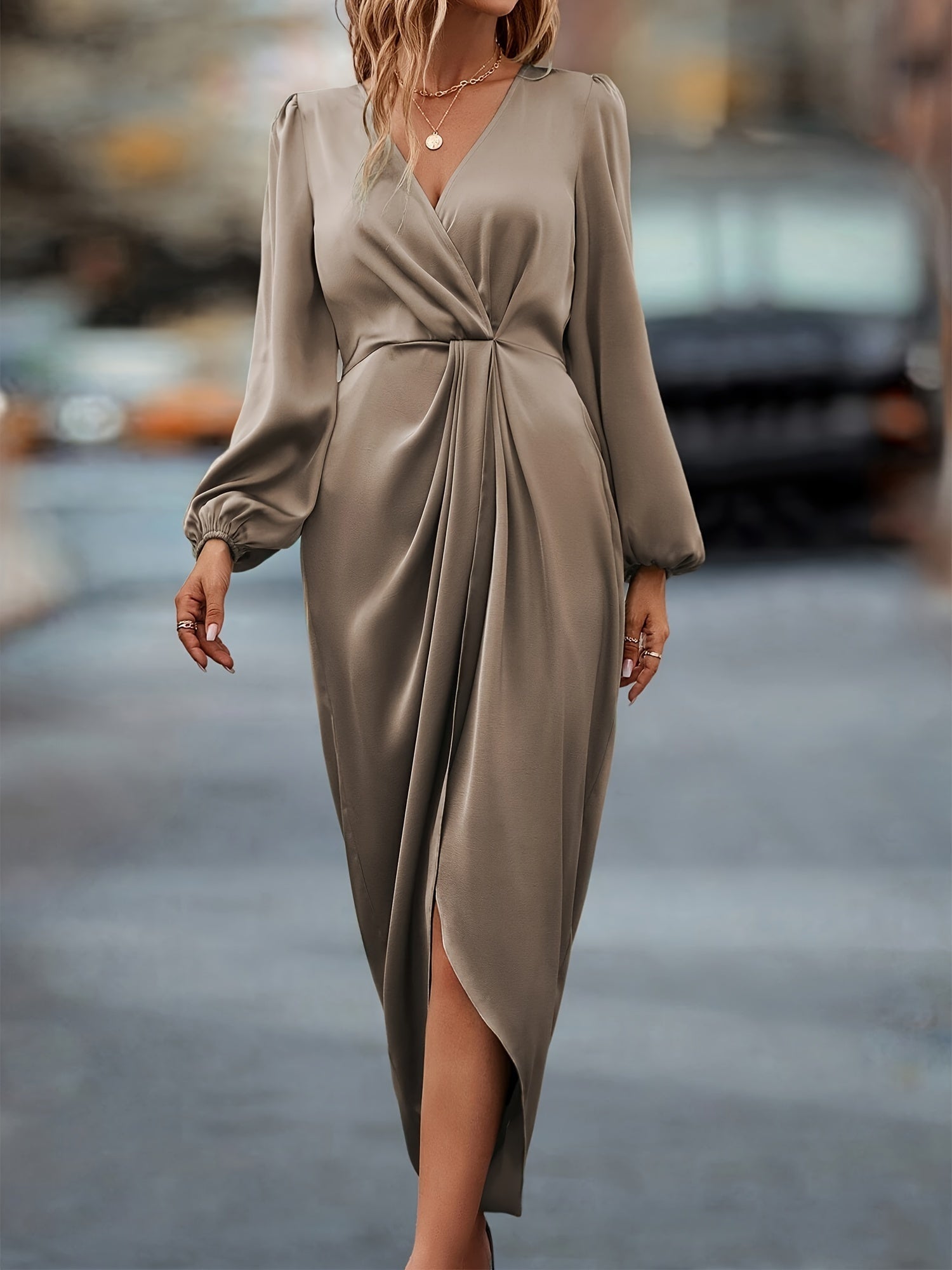Jessica | Women’s Cotton Wrap Dress with Cinched Waist and Surplice Neckline