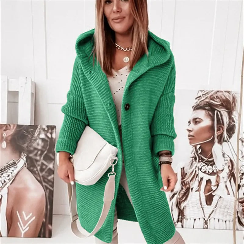 Lyra | Women’s Elegant Hooded Cashmere Cardigan Sweater