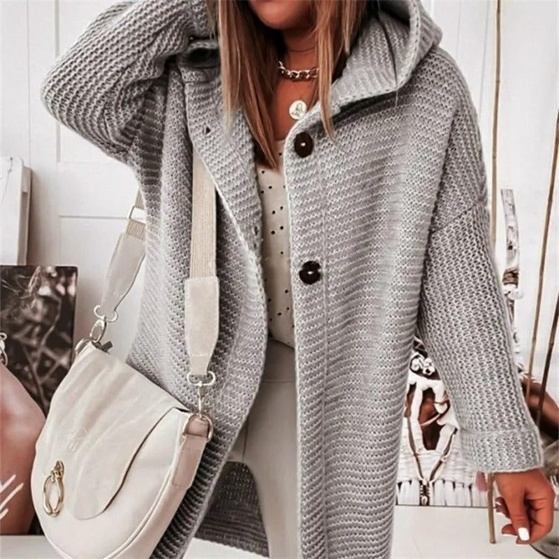 Lyra | Women’s Elegant Hooded Cashmere Cardigan Sweater