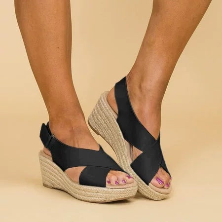 Florence | Cross-Strap Wedges For Women