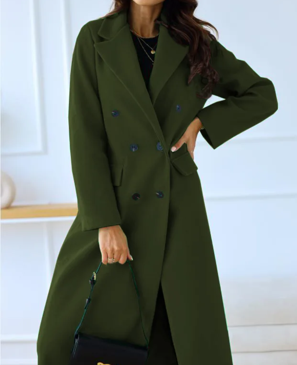 Maddison | Women’s Elegant Fitted Long Trench Coat