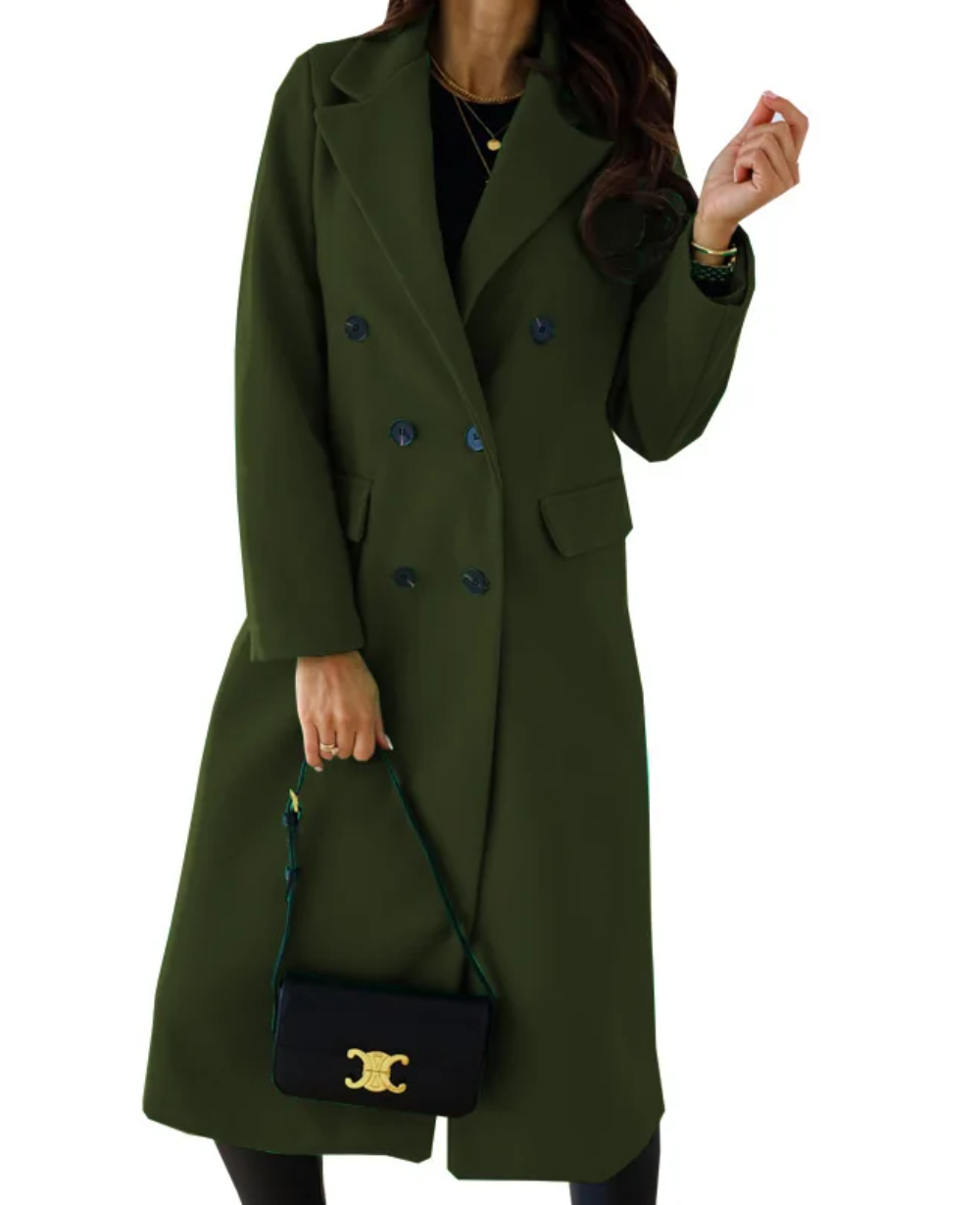 Maddison | Women’s Elegant Fitted Long Trench Coat