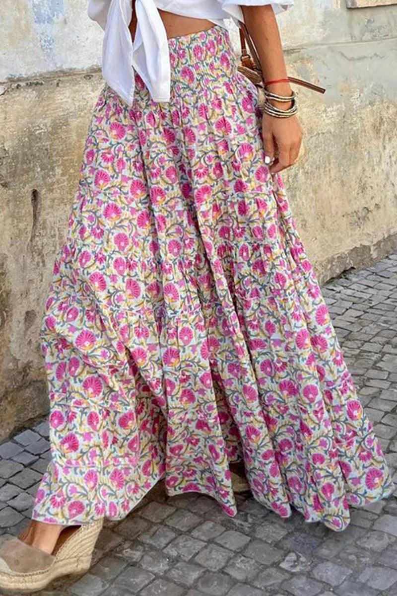 Nancy | Women’s Maxi Skirt with Flowy Full-Length Design and Elastic Waist