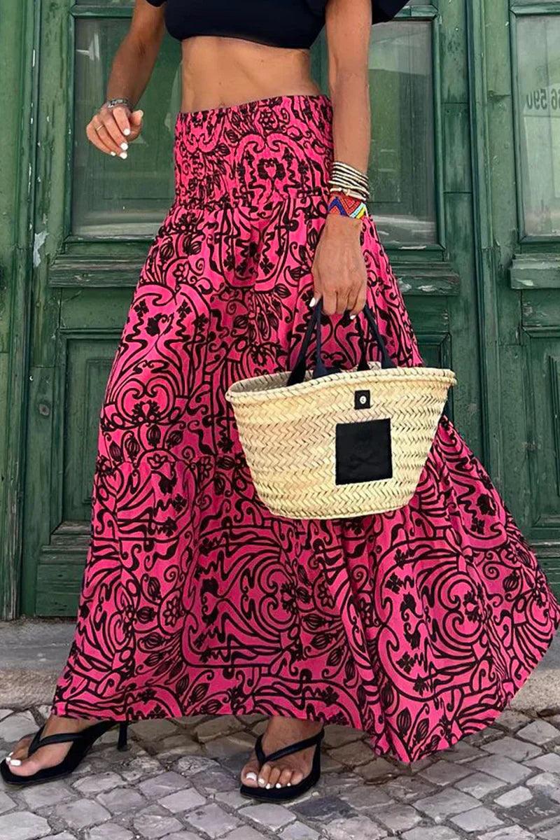Nancy | Women’s Maxi Skirt with Flowy Full-Length Design and Elastic Waist