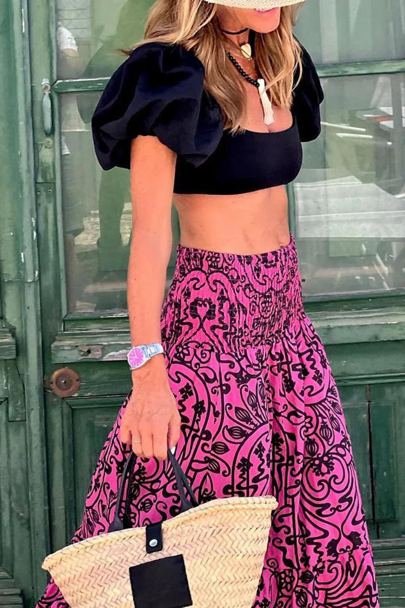 Nancy | Women’s Maxi Skirt with Flowy Full-Length Design and Elastic Waist