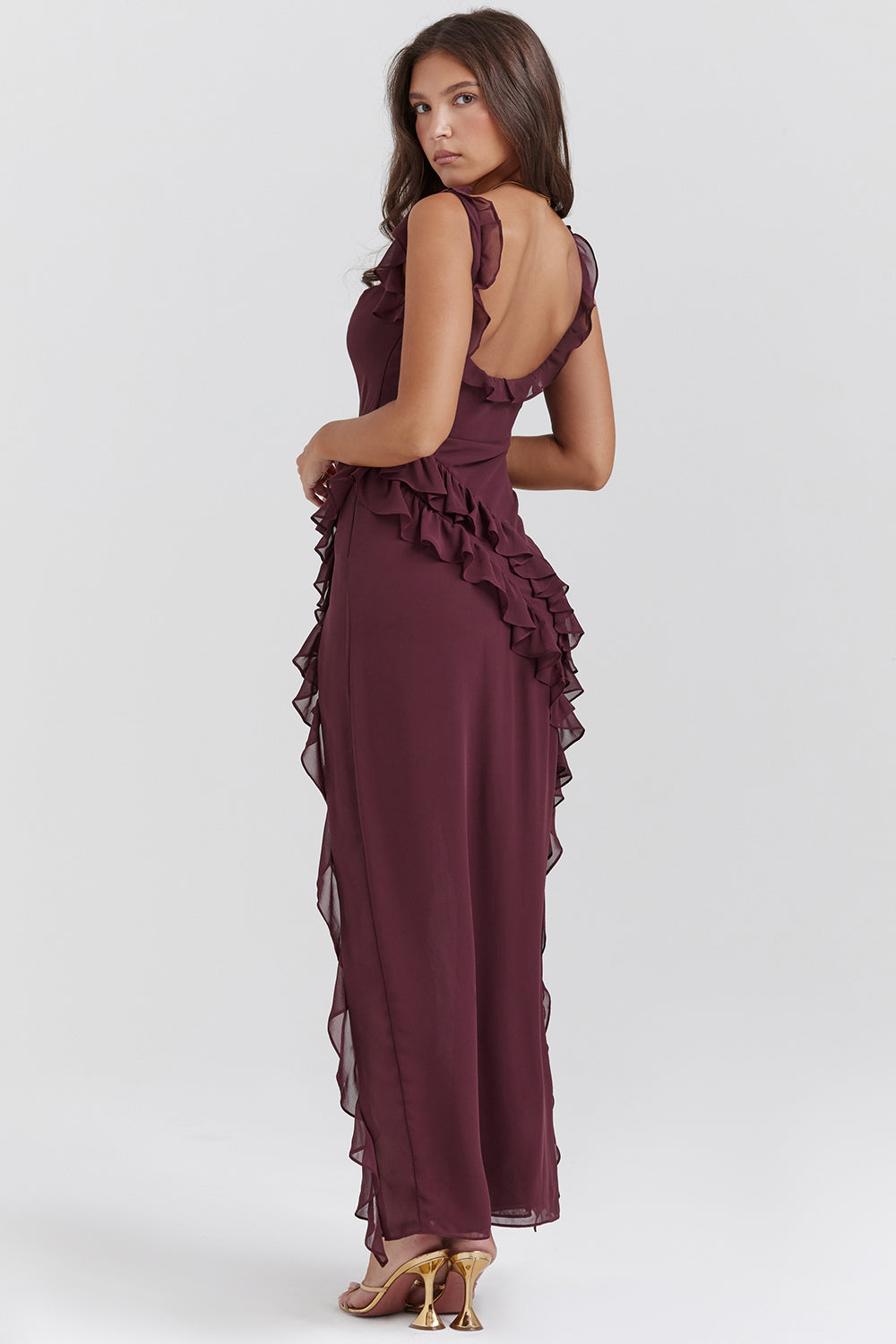 Natalie | Women’s Elegant Maxi Dress with Ruffle Detail