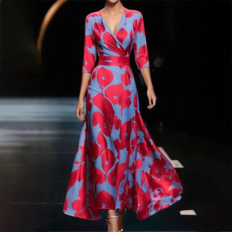 Cassandra | Women’s Elegant Floral Maxi Dress with A-Line Fit