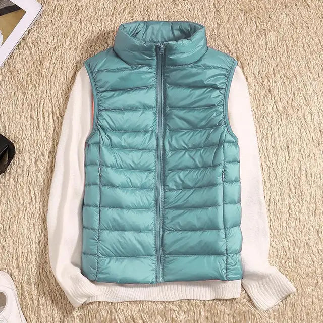 Mabel | Women’s Ultra Light Down Vest with Packable Design and Wind-Resistant Shell