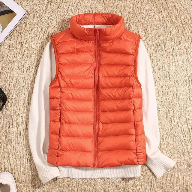 Mabel | Women’s Ultra Light Down Vest with Packable Design and Wind-Resistant Shell