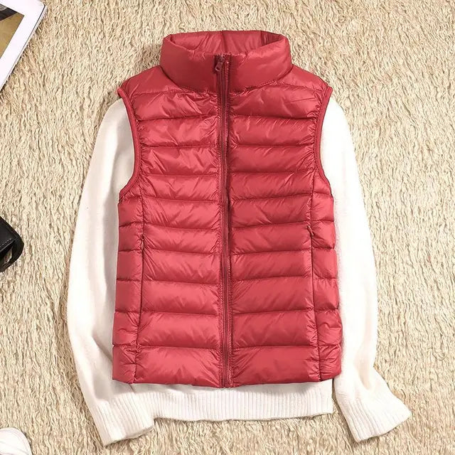 Mabel | Women’s Ultra Light Down Vest with Packable Design and Wind-Resistant Shell