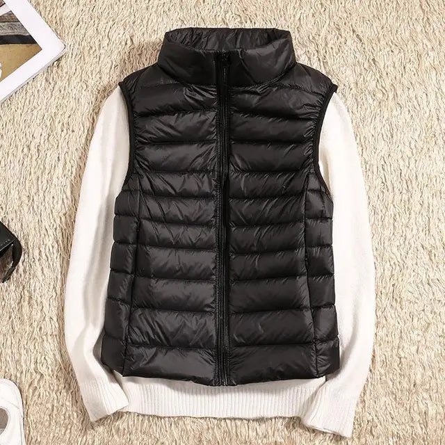 Mabel | Women’s Ultra Light Down Vest with Packable Design and Wind-Resistant Shell