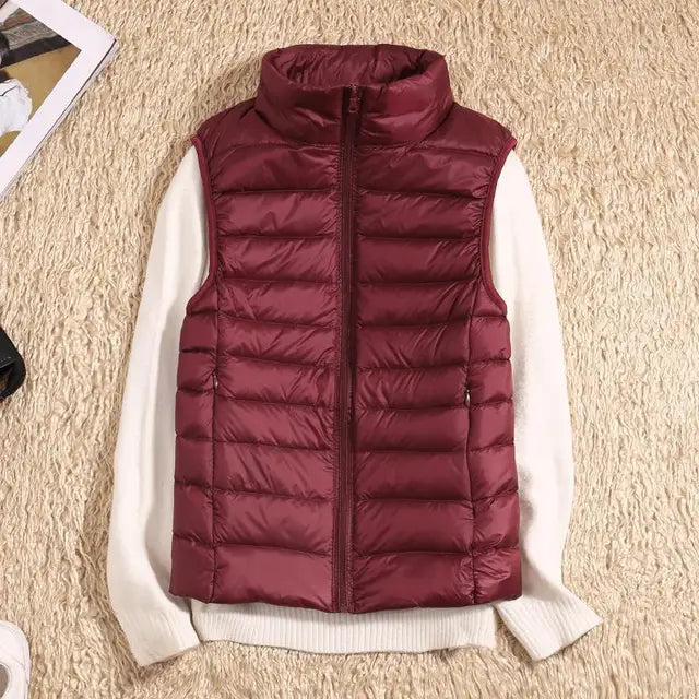 Mabel | Women’s Ultra Light Down Vest with Packable Design and Wind-Resistant Shell