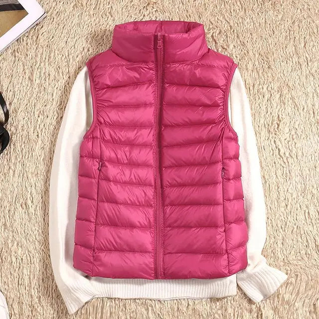 Mabel | Women’s Ultra Light Down Vest with Packable Design and Wind-Resistant Shell