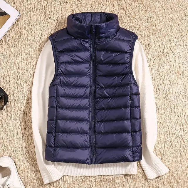 Mabel | Women’s Ultra Light Down Vest with Packable Design and Wind-Resistant Shell