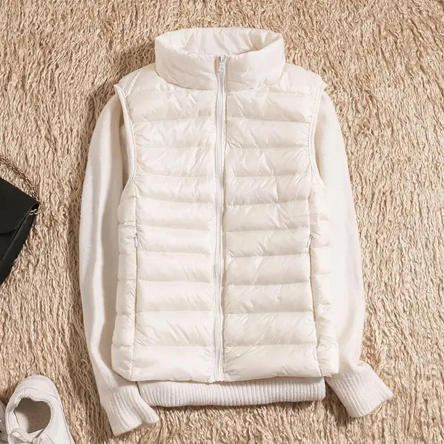 Mabel | Women’s Ultra Light Down Vest with Packable Design and Wind-Resistant Shell