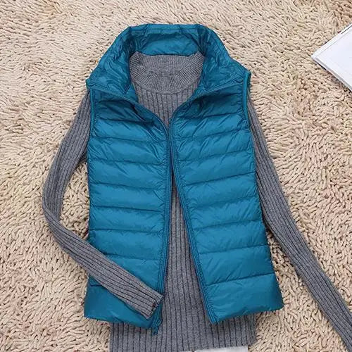 Mabel | Women’s Ultra Light Down Vest with Packable Design and Wind-Resistant Shell