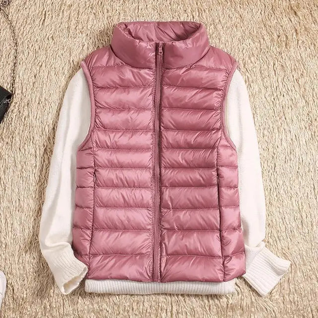 Mabel | Women’s Ultra Light Down Vest with Packable Design and Wind-Resistant Shell
