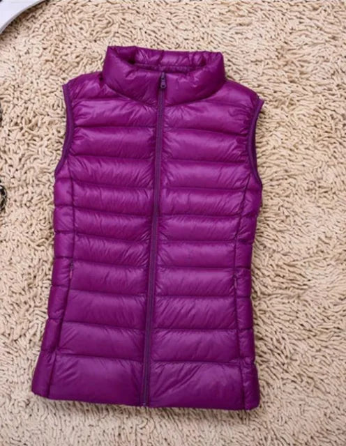 Mabel | Women’s Ultra Light Down Vest with Packable Design and Wind-Resistant Shell