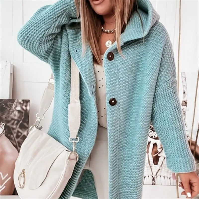 Lyra | Women’s Elegant Hooded Cashmere Cardigan Sweater