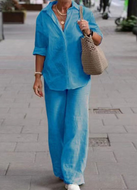 Lola | Women's Linen Relaxed Loungewear Set (Plus Size Available)