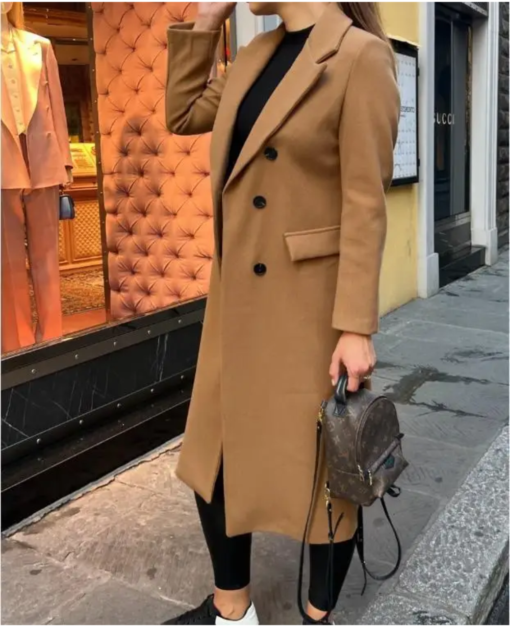 Maddison | Women’s Elegant Fitted Long Trench Coat